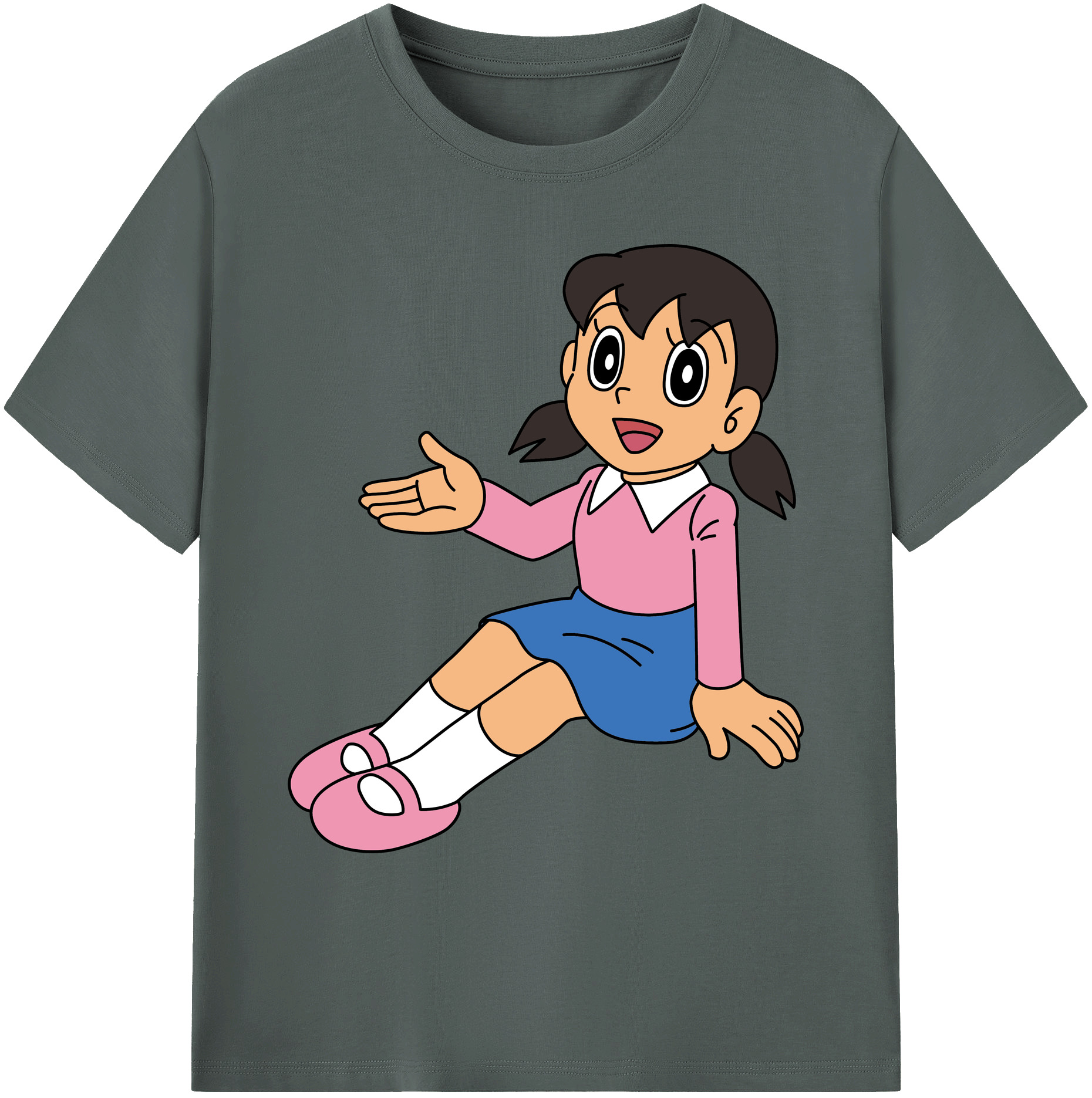 （画像用） ドラえもん みなもと しずか Doraemon Shizuka Minamoto 綿100％ メンズ半袖Tシャツ｜肌触りやわらか＆通気性
